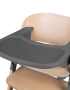 Lionelo Scaun de masa multifunctional Megan din lemn de fag 6 luni- adult reglabil pe inaltime husa impermeabila tavita silicon suport de picioare reglabil greutate maxima 110 Kg Gri