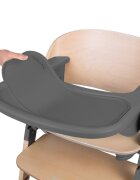 Lionelo Scaun de masa multifunctional Megan din lemn de fag 6 luni- adult reglabil pe inaltime husa impermeabila tavita silicon suport de picioare reglabil greutate maxima 110 Kg Gri