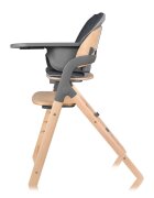 Lionelo Scaun de masa multifunctional Megan din lemn de fag 6 luni- adult reglabil pe inaltime husa impermeabila tavita silicon suport de picioare reglabil greutate maxima 110 Kg Gri