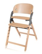 Lionelo Scaun de masa multifunctional Megan din lemn de fag 6 luni- adult reglabil pe inaltime husa impermeabila tavita silicon suport de picioare reglabil greutate maxima 110 Kg Gri