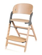 Lionelo Scaun de masa multifunctional Megan din lemn de fag 6 luni- adult reglabil pe inaltime husa impermeabila tavita silicon suport de picioare reglabil greutate maxima 110 Kg Gri