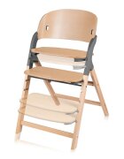 Lionelo Scaun de masa multifunctional Megan din lemn de fag 6 luni- adult reglabil pe inaltime husa impermeabila tavita silicon suport de picioare reglabil greutate maxima 110 Kg Gri