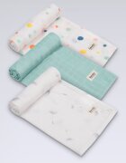 Lionelo Set 3 museline Dot din bambus 70x70 cm Multicolor