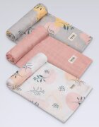 Lionelo Set 3 museline Leaf din bambus 70x70 cm Multicolor