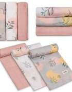 Lionelo Set 3 museline Leaf din bambus 70x70 cm Multicolor
