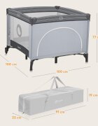 Lionelo Tarc de joaca copii Bonnie 100 x 100 cm gri deschis