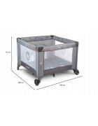 Lionelo Tarc de joaca Lene cu roti 100 x 100 cm Grey Scandi