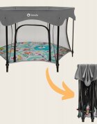 Lionelo Tarc de joaca Roel Plus Multicolor pliere ultra-compacta sistem LockGuard impotriva plierii accidentale geanta de transport conform cu EN 122272010 134x134x74 cm 6 luni+