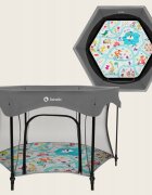 Lionelo Tarc de joaca Roel Plus Multicolor pliere ultra-compacta sistem LockGuard impotriva plierii accidentale geanta de transport conform cu EN 122272010 134x134x74 cm 6 luni+