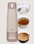 Lionelo Termos inteligent cu incalzire ThermUp Bottle Roz nude mentine temperatura constructie vidata cu 5 straturi capacitate 350 ml USB-C 5 setari de temperatura 37-55C