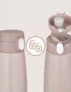 Lionelo Termos inteligent cu incalzire ThermUp Bottle Roz nude mentine temperatura constructie vidata cu 5 straturi capacitate 350 ml USB-C 5 setari de temperatura 37-55C