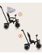 Lionelo Tricicleta pentru copii Berry Gri 2 in 1 multifunctionala rotire 360 grade functie de roata libera utilizare pana la 5 ani constructie din otel conform cu standardul EN71