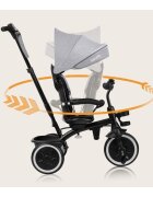 Lionelo Tricicleta pentru copii Berry Gri 2 in 1 multifunctionala rotire 360 grade functie de roata libera utilizare pana la 5 ani constructie din otel conform cu standardul EN71