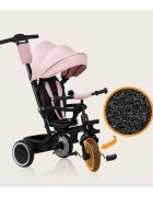 Lionelo Tricicleta pentru copii Berry Roz 2 in 1 multifunctionala rotire 360 grade functie de roata libera utilizare pana la 5 ani constructie din otel conform cu standardul EN71