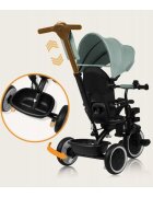Lionelo Tricicleta pentru copii Berry Verde 2 in 1 multifunctionala rotire 360 grade functie de roata libera utilizare pana la 5 ani constructie din otel conform cu standardul EN71