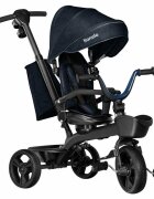 Lionelo Tricicleta pentru copii Kori Blue Navy cu scaun reversibil rotire 360 grade ultrapliabila suport de picioare control al directiei conform cu standardul european de securitate EN71