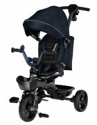 Lionelo Tricicleta pentru copii Kori Blue Navy cu scaun reversibil rotire 360 grade ultrapliabila suport de picioare control al directiei conform cu standardul european de securitate EN71