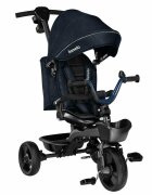 Lionelo Tricicleta pentru copii Kori Blue Navy cu scaun reversibil rotire 360 grade ultrapliabila suport de picioare control al directiei conform cu standardul european de securitate EN71