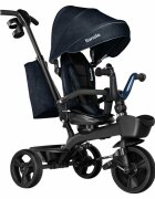Lionelo Tricicleta pentru copii Kori Blue Navy cu scaun reversibil rotire 360 grade ultrapliabila suport de picioare control al directiei conform cu standardul european de securitate EN71