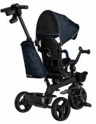 Lionelo Tricicleta pentru copii Kori Blue Navy cu scaun reversibil rotire 360 grade ultrapliabila suport de picioare control al directiei conform cu standardul european de securitate EN71