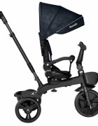 Lionelo Tricicleta pentru copii Kori Blue Navy cu scaun reversibil rotire 360 grade ultrapliabila suport de picioare control al directiei conform cu standardul european de securitate EN71