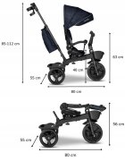 Lionelo Tricicleta pentru copii Kori Blue Navy cu scaun reversibil rotire 360 grade ultrapliabila suport de picioare control al directiei conform cu standardul european de securitate EN71