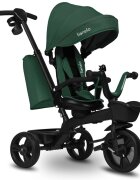 Lionelo Tricicleta pentru copii Kori Green cu scaun reversibil rotire 360 grade ultrapliabila suport de picioare control al directiei scaun reversibil conform cu standardul european de securitate EN71