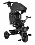 Lionelo Tricicleta pentru copii Kori Grey Stone cu scaun reversibil rotire 360 grade ultrapliabila suport de picioare control al directiei conform cu standardul european de securitate EN71