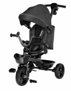 Lionelo Tricicleta pentru copii Kori Grey Stone cu scaun reversibil rotire 360 grade ultrapliabila suport de picioare control al directiei conform cu standardul european de securitate EN71