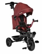 Lionelo Tricicleta pentru copii Kori Red Burgundy cu scaun reversibil rotire 360 grade ultrapliabila suport de picioare control al directiei conform cu standardul european de securitate EN71