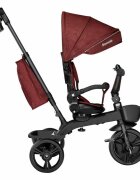 Lionelo Tricicleta pentru copii Kori Red Burgundy cu scaun reversibil rotire 360 grade ultrapliabila suport de picioare control al directiei conform cu standardul european de securitate EN71