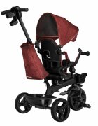 Lionelo Tricicleta pentru copii Kori Red Burgundy cu scaun reversibil rotire 360 grade ultrapliabila suport de picioare control al directiei conform cu standardul european de securitate EN71
