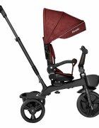 Lionelo Tricicleta pentru copii Kori Red Burgundy cu scaun reversibil rotire 360 grade ultrapliabila suport de picioare control al directiei conform cu standardul european de securitate EN71