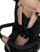 Lionelo Tricicleta pentru copii Tris Plus Bej Ultrapliabila Multifunctionala Pana la 25 kg Inclinare spatar in fata si in spate Suport picioare Control al directiei Scaun reversibil Rotire 360 grade Conform cu EN71