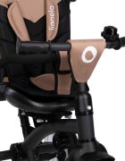 Lionelo Tricicleta pentru copii Tris Plus Bej Ultrapliabila Multifunctionala Pana la 25 kg Inclinare spatar in fata si in spate Suport picioare Control al directiei Scaun reversibil Rotire 360 grade Conform cu EN71