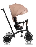 Lionelo Tricicleta pentru copii Tris Plus Bej Ultrapliabila Multifunctionala Pana la 25 kg Inclinare spatar in fata si in spate Suport picioare Control al directiei Scaun reversibil Rotire 360 grade Conform cu EN71