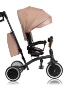 Lionelo Tricicleta pentru copii Tris Plus Bej Ultrapliabila Multifunctionala Pana la 25 kg Inclinare spatar in fata si in spate Suport picioare Control al directiei Scaun reversibil Rotire 360 grade Conform cu EN71