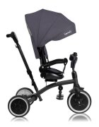 Lionelo Tricicleta pentru copii Tris Plus Gri Ultrapliabila Multifunctionala Pana la 25 kg Inclinare spatar in fata si in spate Suport picioare Control al directiei Scaun reversibil Rotire 360 grade Conform cu EN71