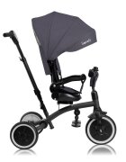 Lionelo Tricicleta pentru copii Tris Plus Gri Ultrapliabila Multifunctionala Pana la 25 kg Inclinare spatar in fata si in spate Suport picioare Control al directiei Scaun reversibil Rotire 360 grade Conform cu EN71