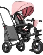 Lionelo Tricicleta pentru copii Tris RozGri Ultrapliabila Multifunctionala Mecanism de pedalare libera Suport picioare Control al directiei Scaun reversibil Rotire 360 grade Conform cu standardul european de securitate EN71