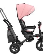 Lionelo Tricicleta pentru copii Tris RozGri Ultrapliabila Multifunctionala Mecanism de pedalare libera Suport picioare Control al directiei Scaun reversibil Rotire 360 grade Conform cu standardul european de securitate EN71