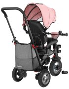 Lionelo Tricicleta pentru copii Tris RozGri Ultrapliabila Multifunctionala Mecanism de pedalare libera Suport picioare Control al directiei Scaun reversibil Rotire 360 grade Conform cu standardul european de securitate EN71