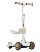 Lionelo Trotineta Franky bej 3 roti cu LED multifunctionala pliabila scaun reglabil si detasabil ghidon reglabil greutate suportata 50 kg