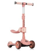 Lionelo Trotineta Franky roz cu 3 roti LED multifunctionala pliabila scaun reglabil si detasabil ghidon reglabil greutate suportata 50 kg