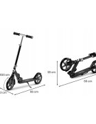 Lionelo Trotineta Luca pliabila negru ghidon reglabil pliabila platforma antiderapanta cric greutate suportata 100 kg