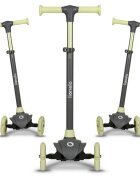 Lionelo Trotineta pentru copii Jessy Verde cu 3 roti LED ghidon reglabil pliabila platforma antiderapanta greutate suportata 50 kg