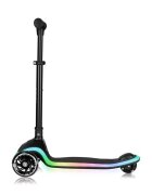 Lionelo Trotineta pentru copii Mey Negru ultrapliabila cu lumini si cosulet maner ajustabil pe inaltime 3 ani+ pana la 50 kg ultra usor 2.8 kg conform cu standardul EN71-123 certificata Intertek