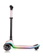 Lionelo Trotineta pentru copii Mey Roz ultrapliabila cu lumini si cosulet maner ajustabil pe inaltime 3 ani+ pana la 50 kg ultra usor 2.8 kg conform cu standardul EN71-123 certificata Intertek