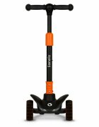 Lionelo Trotineta Timy PortocaliuNegru cu 3 roti LED ghidon reglabil pliabila platforma antiderapanta greutate suportata 50 kg varsta 3 ani+
