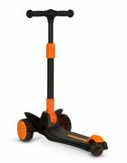 Lionelo Trotineta Timy PortocaliuNegru cu 3 roti LED ghidon reglabil pliabila platforma antiderapanta greutate suportata 50 kg varsta 3 ani+